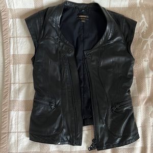 Diesel Black Gold Women Soft Lamb Leather Vest in Black - XS
